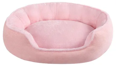 Produktbild von Rundes Haustierbett für Katzen und Welpen, Rosa, 55x50x15cm