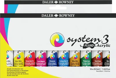 Obrázok produktu pre Daler Rowney System3 Sada akrylových farieb 10 x 29,5 ml