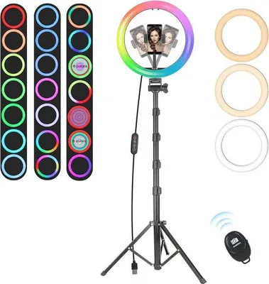 Obrázek produktu pro Stmívatelné LED kruhové světlo se stativem do 180 cm pro fotografování a živé vysílání
