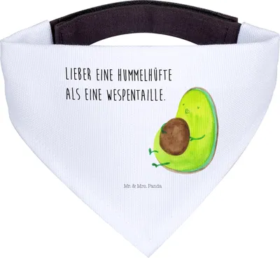 Produktbild von Mr. & Mrs. Panda Halstuch Hund Avocado Pfeifen - Weiß - Geschenk, Abnehmen, Hunde-Halstuch, Diät, Ernährung, Hunde, Tuch