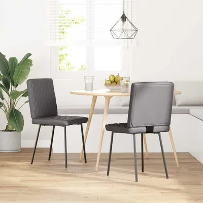 Produktbild von （Robust Möbel）2er-Set Esszimmerstuhl/Esszimmerstuhl - CLORIS - Küchenstuhl elegantes Design - Grau Kunstleder - 45x54x83cm - Esszimmerstühle DEMöbel598706
