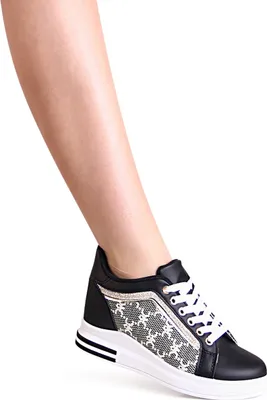 Produktbild von topschuhe24 2634 Damen Keilsneaker Keilabsatz Stiefeletten, Farbe:Schwarz, Größe:39 EU