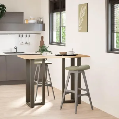 Zdjęcie produktu dla vidaXL Nogi do stołu barowego w kształcie litery T 2 szt. Stal naturalna 50x35x(100-101) cm Stal
