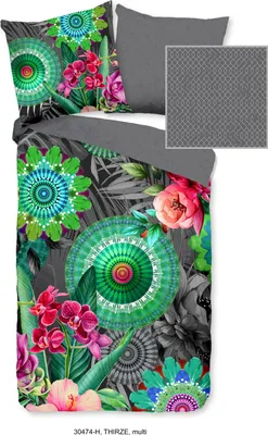 Produktbild von Hip Bettwäsche mit Mandalas und Blumen - Thirze - 135x200 cm - 100% Baumwolle / Satin