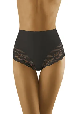 Produktbild von Wolbar dame slip unterhose netz streifen musterlos unterwäsche wb436, schwarz, m