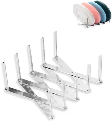 Produktbild von Abtropfgestell aus Edelstahl, verstellbar – Faltbar – Teleskopisch – Geschirrtrockner – 13 cm Größe – Geschirrständer