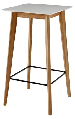 Produktbild von Stehtisch 60x110x60 cm Weiß Eckig | Bartisch für 4 Personen | Moderner Tisch für Bar | Design Partytisch Holz | Hochtisch Eiche Skandinavisch