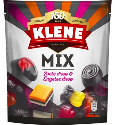 Imagen del producto de Klene Mix Zoete & English Drop, 270 g – mezcla de caramelo con regaliz