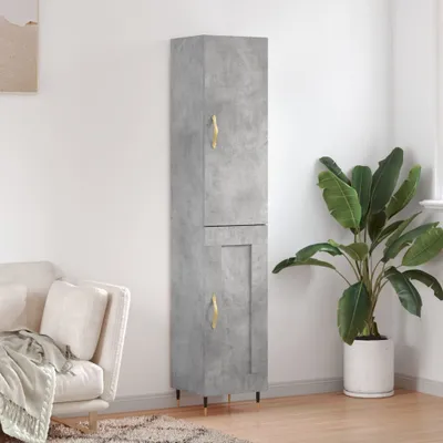 Produktbild von vidaXL Highboard Betongrau 34,5x34x180 cm Holzwerkstoff