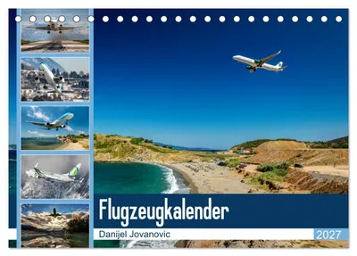 Produktbild von Flugzeugkalender 2027 (Tischkalender 2027 DIN A5 quer), CALVENDO Monatskalender