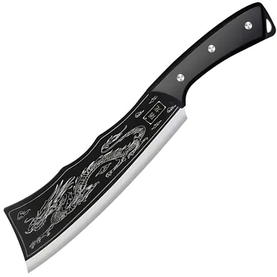 Produktbild von HA-33034 Outdoormesser - Schwarz mit Drachenmuster KP33034