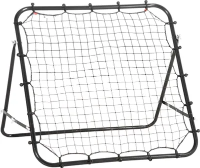 Produktbild von Fortuna Lai Fußball Rebounder Kickback Tor Rückprallwand 96x80x96 cm aus Metallrohr und PE in Schwarz für Training und Spiel
