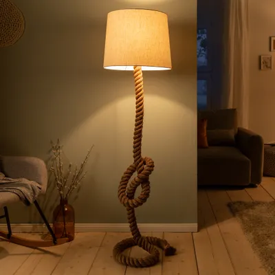 Produktbild von riess-ambiente Maritime Stehlampe SEVEN SEAS 158cm Leinenschirm Seil-Stehleuchte Lampe