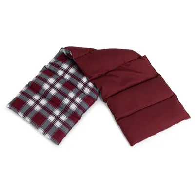 Produktbild von Extra langes Körnerkissen 75x20cm groß 8-Kammer. Wärmekissen (Flanell karo-rot Weizen))
