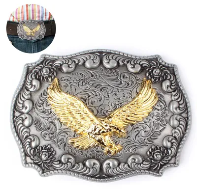 Produktbild von 1 Stück goldene Gürtelschnalle, Gürtelschnallen für Damen und Herren, Metallgürtelkopf