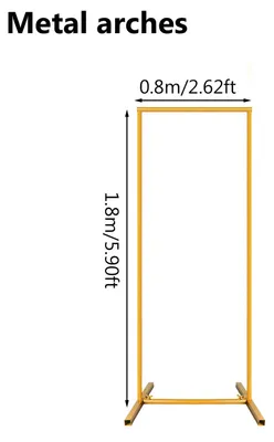Zdjęcie produktu dla Stojak do łuków balonowych - metalowa konstrukcja do dekoracji, rozmiar S, 0,8 x 1,8 m - wielokrotnego użytku, idealna na imprezy, urodziny, baby shower - kolor złoty