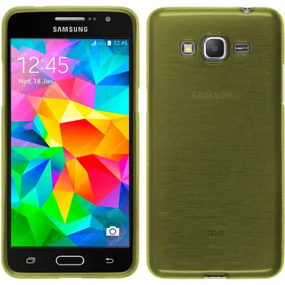 Produktbild von PhoneNatic Case kompatibel mit Samsung Galaxy Grand Prime - pastellgrün Silikon Hülle brushed + 2 Schutzfolien