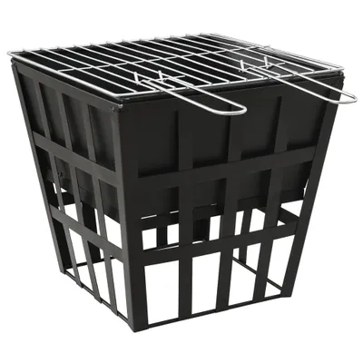 Immagine prodotto di The Living Store Pozzetto e barbecue 2 in 1 in acciaio 34x34x48 cm