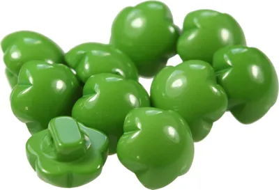 10 x Kinderknopf Blume Motivknopf 1-Loch, 11mm, grün