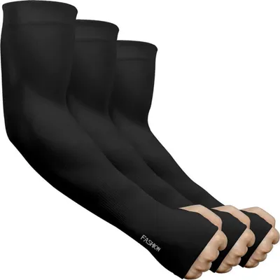 Produktbild von Arm Sleeves UV-Sonnenschutz mit Daumenloch UPF 50+ Schwarz Einheitsgröße