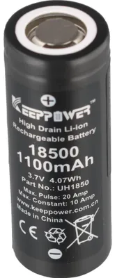Produktbild von Keeppower IMR18500 - 1100mAh, 3,7V (10A) Li-Ion-Akku