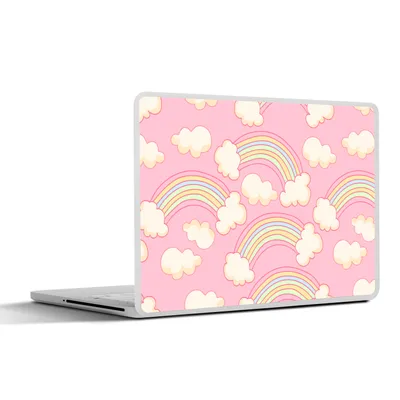 Produktbild von MuchoWow® Laptop Aufkleber Sticker Cover Regenbogen - Wolken - Muster 36.5x27.5 cm - Laptop-Sticker