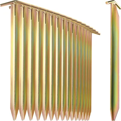 Produktbild von com-four® 16x Zelt-Heringe aus Stahl - lange und robuste Erdnägel mit T-Profil für Camping und Outdoor - ideal für normalen und harten Boden
