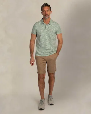Produktbild von New Zealand Auckland Poloshirt für Herren mit Palmen-Print, 66% Modal und 34% Recyceltes Polyester, Grün, Gr. XL