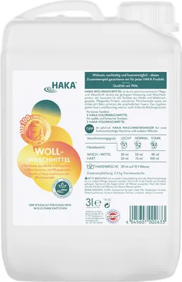 Produktbild von HAKA Wollwaschmittel 3l Flüssigwaschmittel für Feines, Wolle & Kaschmir