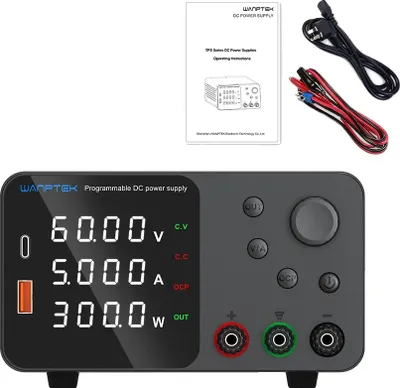 Produktbild von Laborstromversorgung, einstellbare Spannung, hochpräzise Anzeige, TPS605 Schwarz