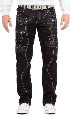 Produktbild von Kosmo Lupo Herren Regular Fit Jeans Stonewashed KM8002-1 Black W29/L32