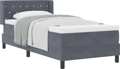 Obrázok produktu pre Posteľ s pružinovým rámom Tmavo šedá 190 x 90 cm Zamat