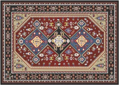 Produktbild von Türmatte Perser rot Vintage in 50x70 cm als Fussabtreter