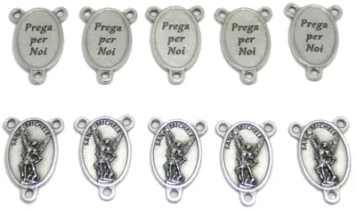 10er-Pack Kreuz San Michele Erzengel, 2 cm, silberfarben