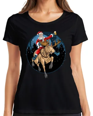 Immagine prodotto di Babbo Birra Renna - Regalo di Natale Maglietta da donna, nero, M