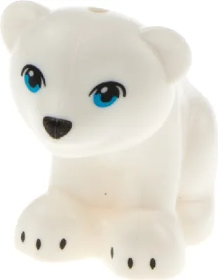 Produktbild von 1x Lego Tier Bär Friends weiß sitzend Baby Augen blau Elves 10736 14732pb03