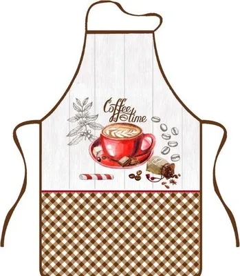 Obrázek produktu pro Kuchyňská zástěra, vázaná, s potiskem Cappuccino II káva