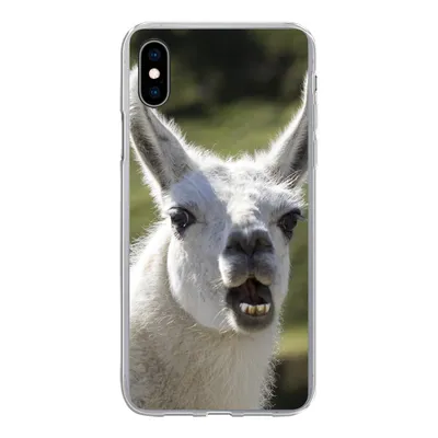 Produktbild von MuchoWow® Handyhülle Schutzhülle Hülle für iPhone Xs Lama - Lustig - Kinder - Jungen - Mädchen - Kinder Silikon Softcase Handy Hülle - Handytasche