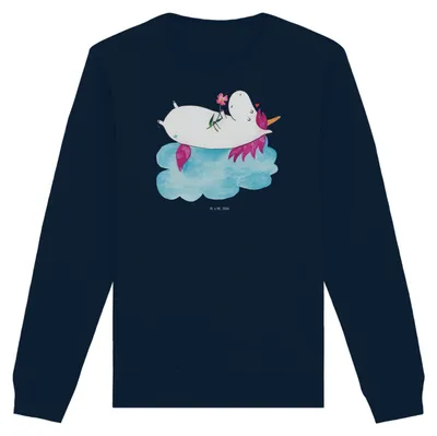 Produktbild von Mr. & Mrs. Panda Nachhaltiger Pullover Einhorn Verliebt Größe L - French Navy - Geschenk, Einhörner, Pulli, Unicorn, Sweatshirt, Baumwoll, Liebe, Wolke, Bio, Sweater