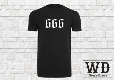 Produktbild von Herren 666 T-Shirt Wessdruck Schwarz Weiß 5XL