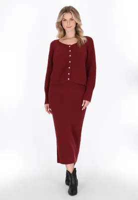 Image de Pull pour femme SAPORTA - couleur bordeaux, taille M/L