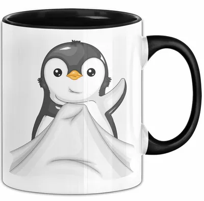 Produktbild von Lustige Tasse Geschenk Klein Pinguin Süßer Becher Spruch (Schwarz)