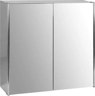 Immagine prodotto di Mobile da bagno - Mobile da bagno moderno a parete con doppio specchio - Acciaio inossidabile e vetro (H 45 x P 13 cm)
