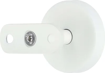 Produktbild von Modell U Edelstahlhalter Weiss pulverbeschichtet gerade mit Halterplatte