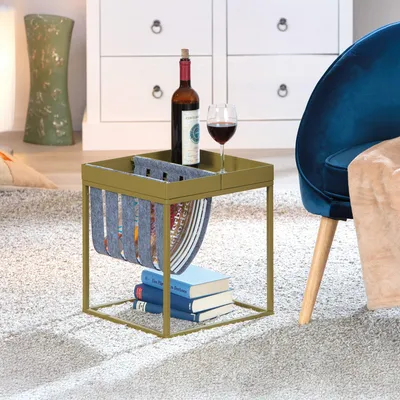 Image de Limana - Table basse, 35x40x35h cm Vert, Forme Carrée
