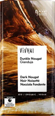 CZEKOLADA GORZKA NUGATOWA BIO 80 g - VIVANI