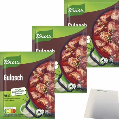 Produktbild von Knorr Fix Gulasch 3er Pack (3x49g Packung) + usy Block