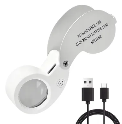 Zdjęcie produktu dla Verk 09215 Lupa jubilerska 60x z oświetleniem LED i UV