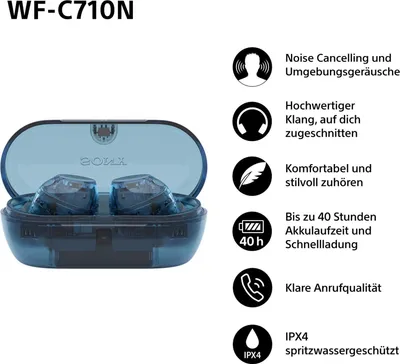 Image de Sony WFC710NL.CE7 écouteur/casque True Wireless Stereo (TWS) Ecouteurs Appels/Musique USB Type-C Bluetooth Bleu