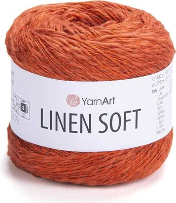 Produktbild von YarnArt Linen Soft - Sommerkühlung, 272 m 100g, Leinen/Viskose/Baumwolle, Ziegelorange